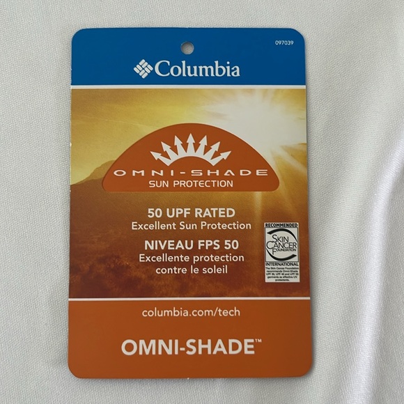 Columbia women's rapid creek long-sleeve top shirt white pink logo M omni shade - Picture 14 of 16